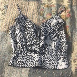 Cropped tank with fringe